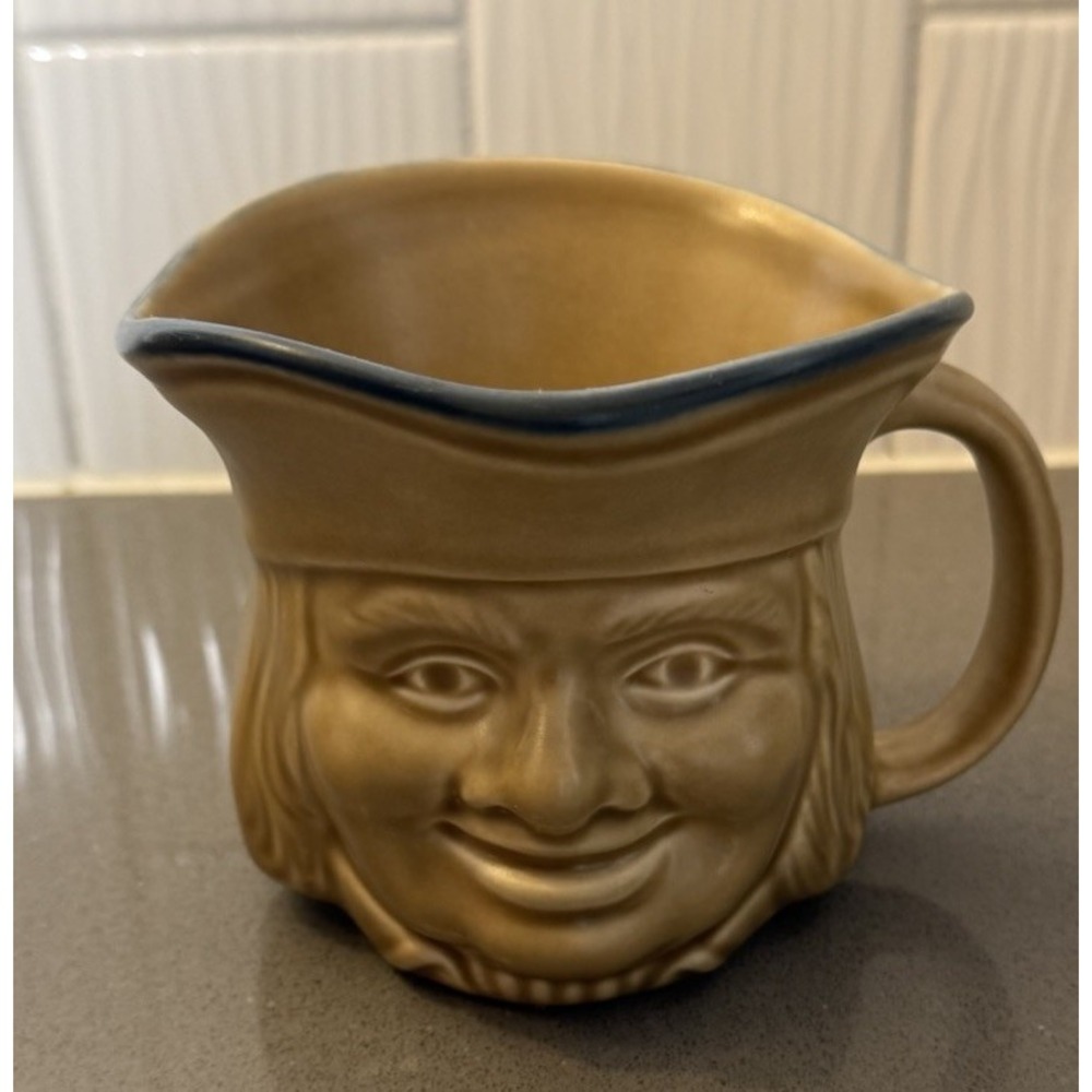 VTG Pfaltzgraff Folk Art Toby Character Pitcher Creamer Ceramic Mug 4.5" EUC